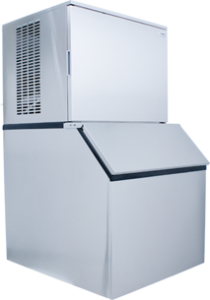 SnoMaster SM-150/250/450 series 24Hr Commercial Square Block Type Ice-Maker - Stainless Steel (Including Storage Bin)